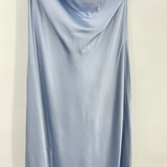 Meshki Light Blue Satin Maxi Dress - Picture 7 of 14
